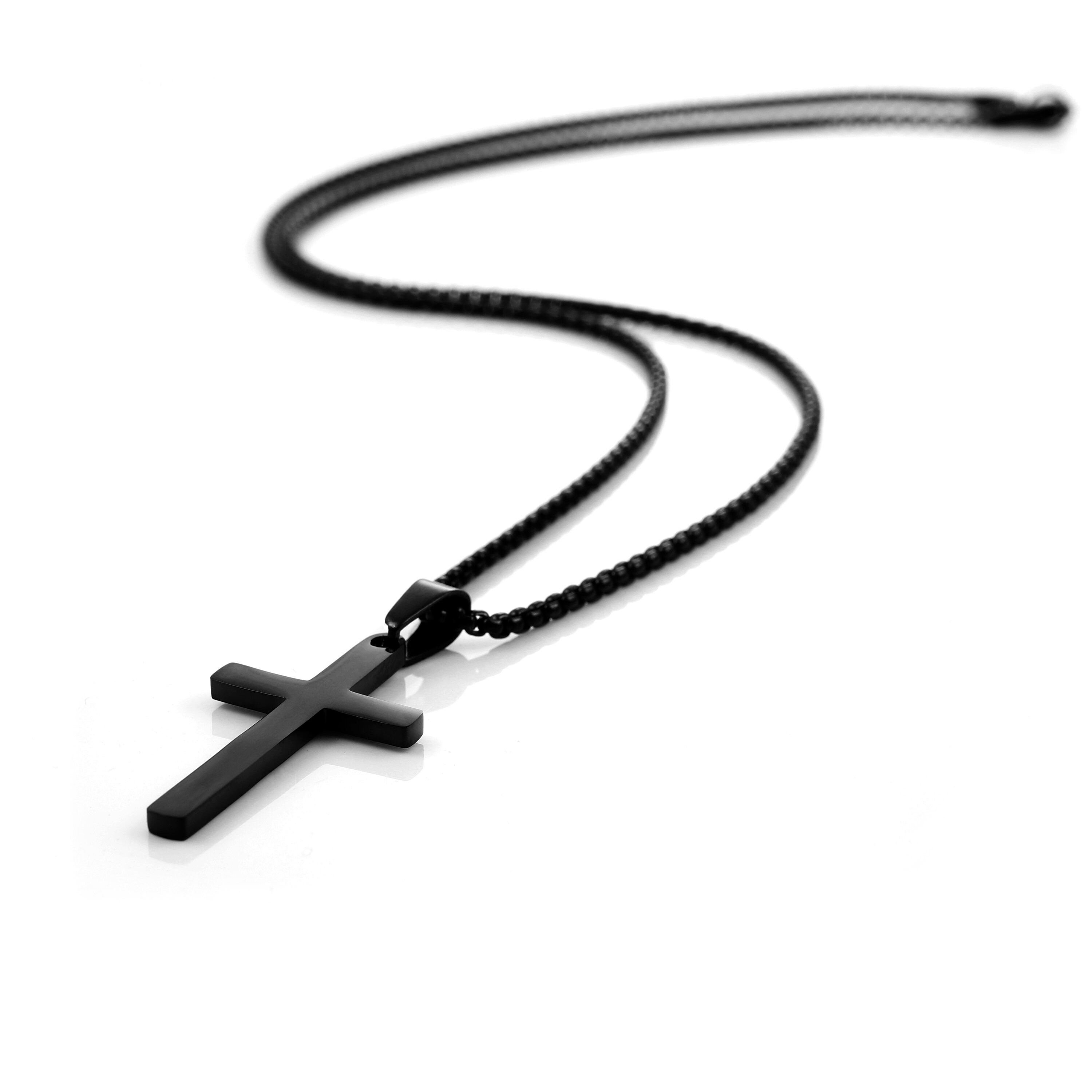 Men's Cross Necklace Black Cross Necklace for Men Men Etsy