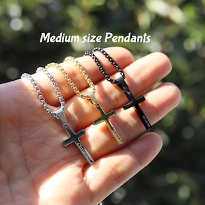 Cross Necklace, Stainless Steel Silver Cross Pendant, Mens Cross Necklace, Cross Necklace for Women, Boys Cross Necklace, Christmas Gift image 5