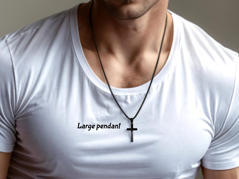Cross Necklace, Stainless Steel Silver Cross Pendant, Mens Cross Necklace, Cross Necklace for Women, Boys Cross Necklace, Christmas Gift image 8