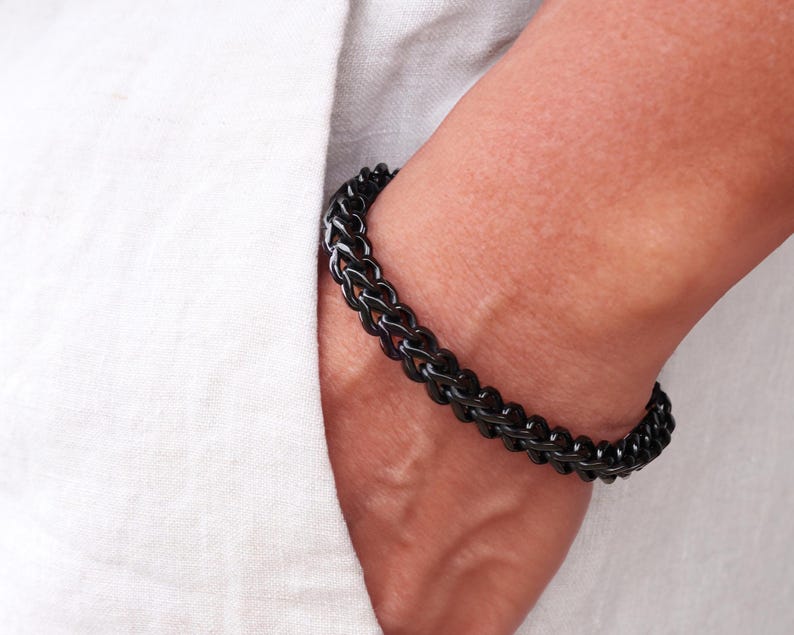 Pulsera personalizada, pulsera de cadena, pulsera para hombre, pulsera personalizada, pulsera con nombre, pulsera grabada, regalo para él, joyería de verano imagen 10