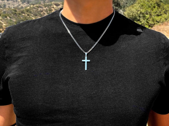 Men's Engraved Silver Cross Necklace, Large Cross Necklace for Men, Cross  Pendant, Personalised Gift for Him, Religious Jewellery for Men - Etsy