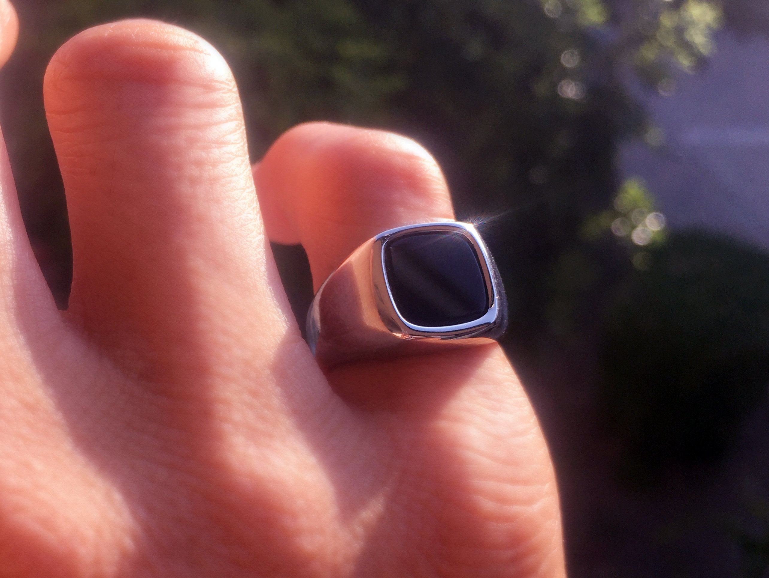 Men's Pinky Ring Men Ring Black Ring Etsy