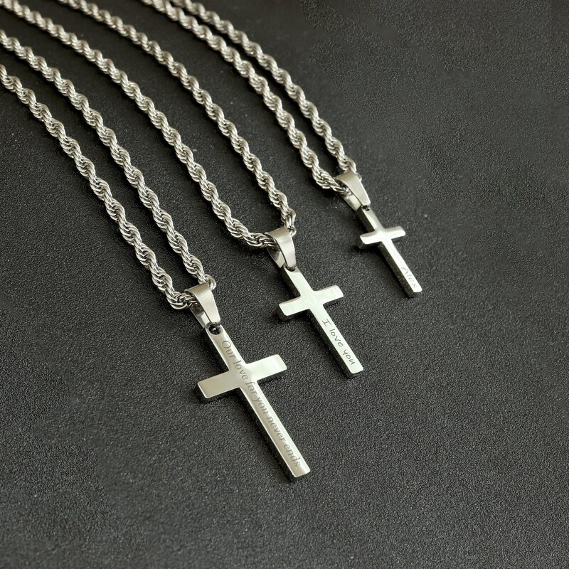 Mens Cross Pendant Chains Etsy