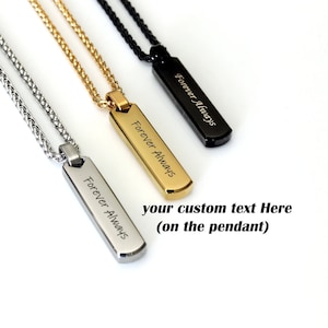 Collar de barra personalizado, collar personalizado para hombres, collar grabado para hombre, regalo para él, regalo para novio, regalo para él, regalo de Navidad