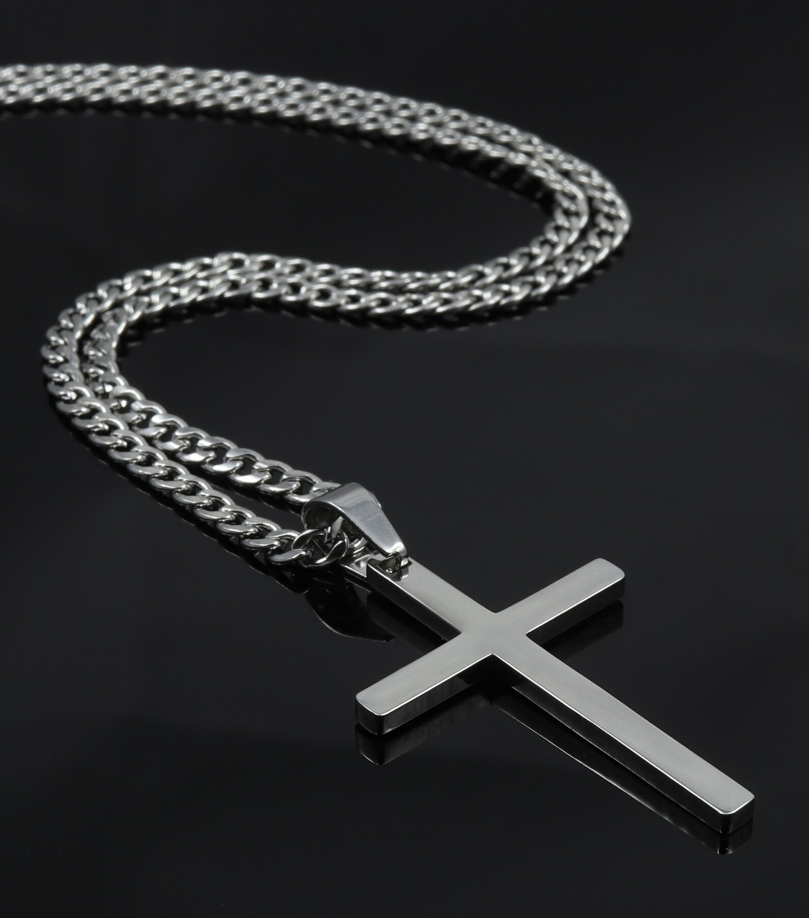 Silver Cross Necklace For Men Silver Cross Pendant Necklace Etsy Silver Cross Necklace For Men Silver Cross Pendant Necklace Etsy