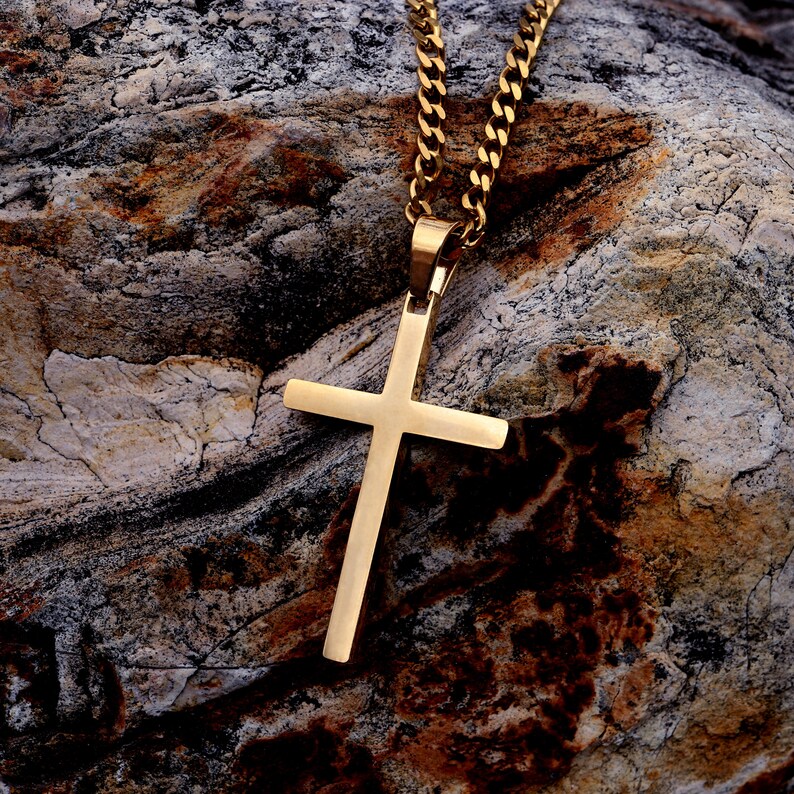 Silver Cross Necklace for Men Silver Cross Pendant Necklace Etsy