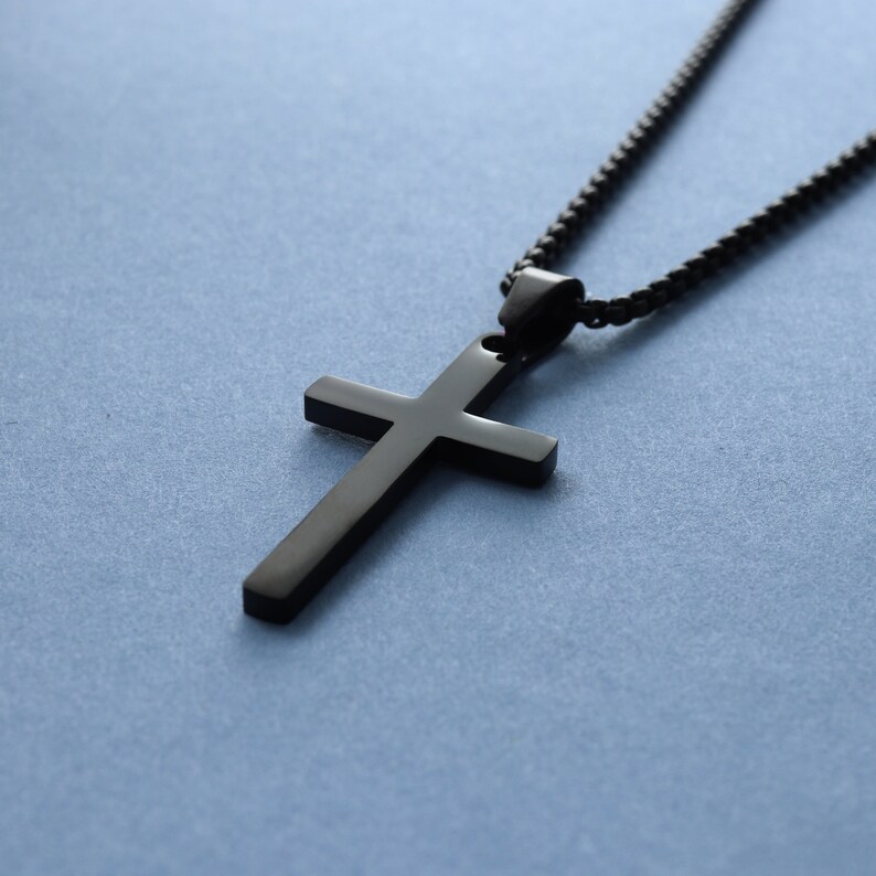 Men's Cross Necklace Black Cross Necklace for Men Men Etsy