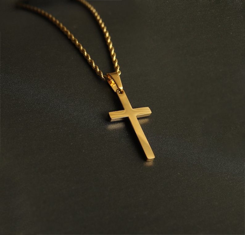 Cross Necklace for Men Men Gold Cross Necklace Men Small - Etsy