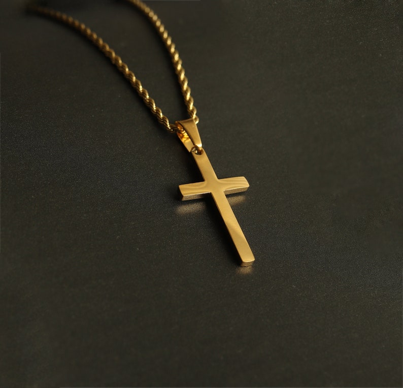 Cross Necklace for Men Men Gold Cross Necklace Men Small Etsy