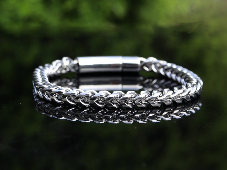 Mens Silver Bracelet Men Chain Bracelet Mens Bracelet Etsy