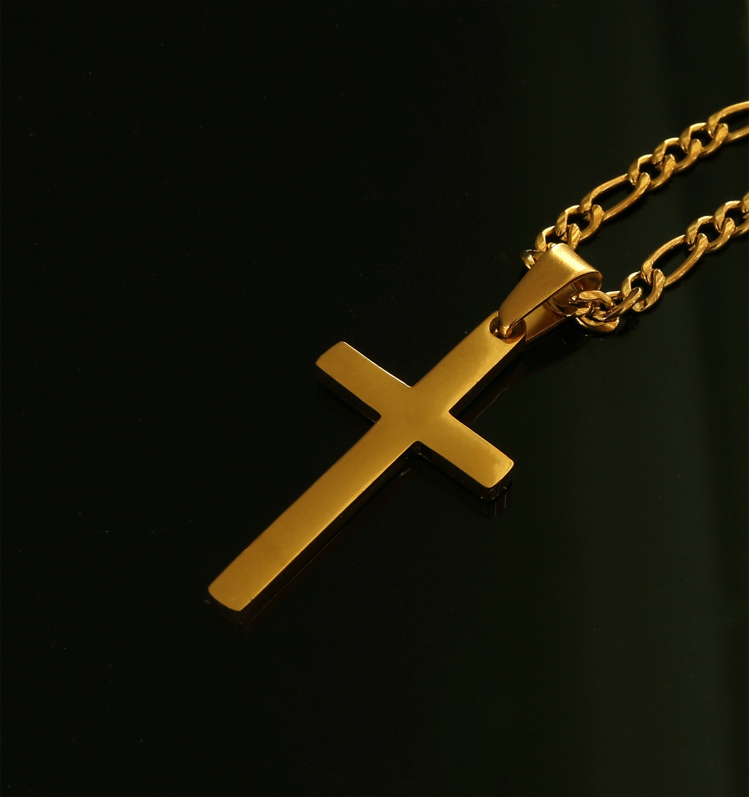 Gold Cross Necklace for Men Stainless Steel Cross Necklaces Etsy