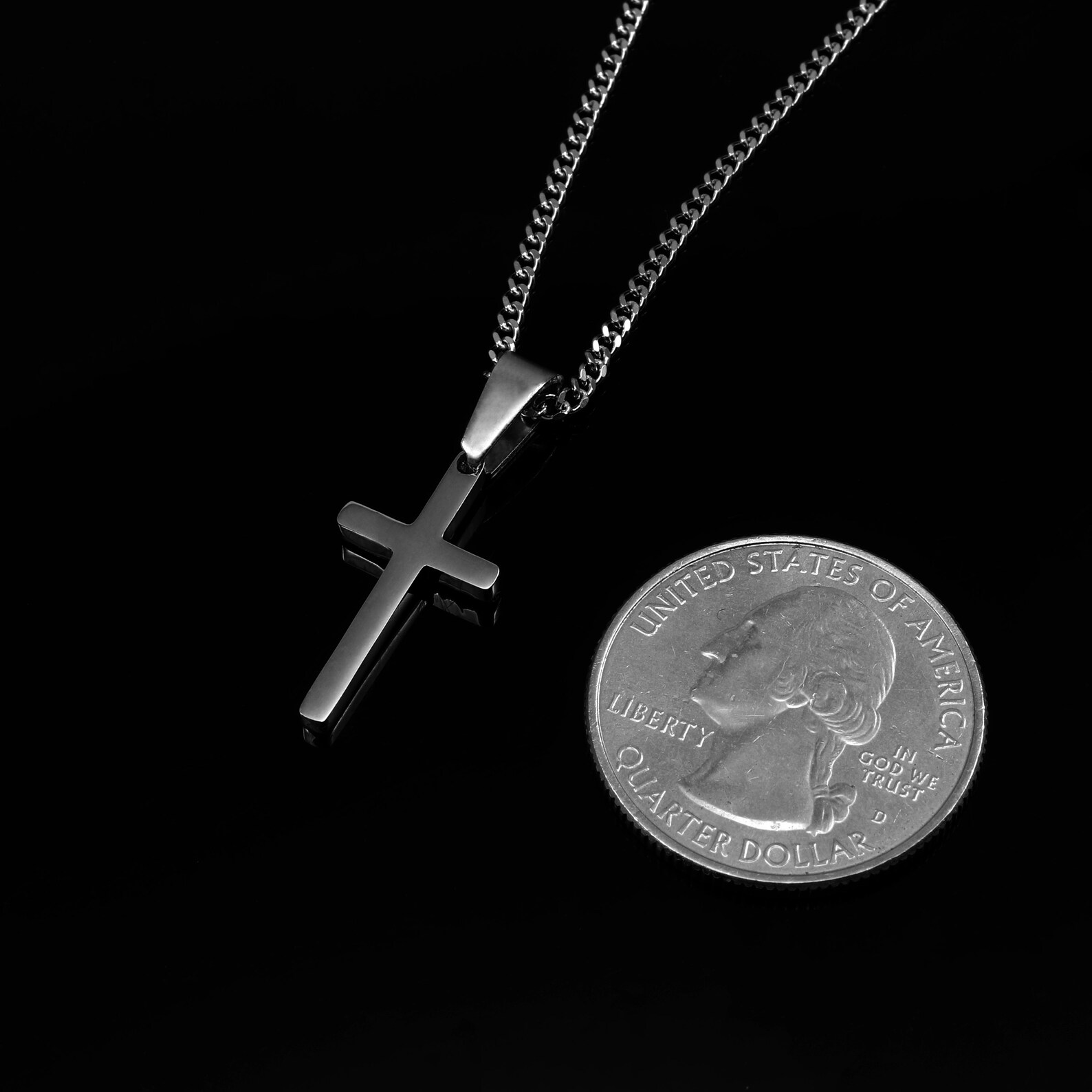 Men's Small Cross Necklace Men Black Cross Necklace Men Etsy