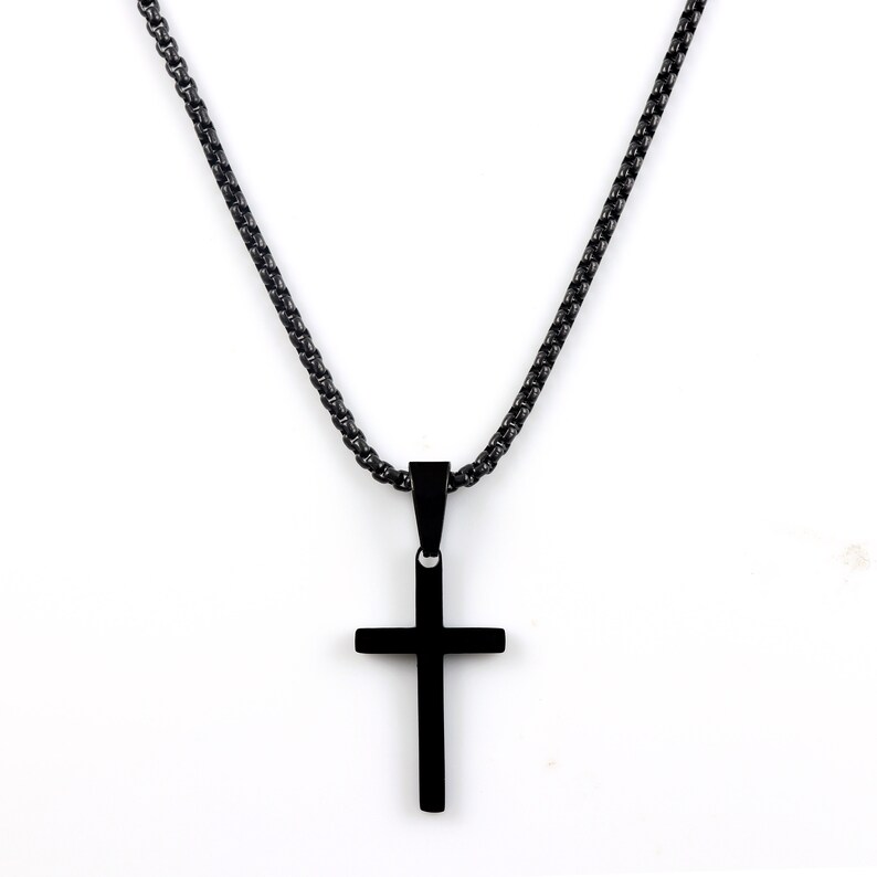 Men's Cross Necklace Black Cross Necklace for Men Men Etsy