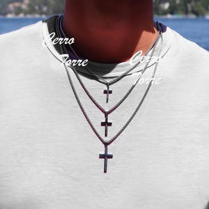 Personalized Gift, Men Cross Necklace, Boys Cross Chain, Engraved Cross Pendant, Kids Cross necklace, Mens Necklace, Cross necklace Women