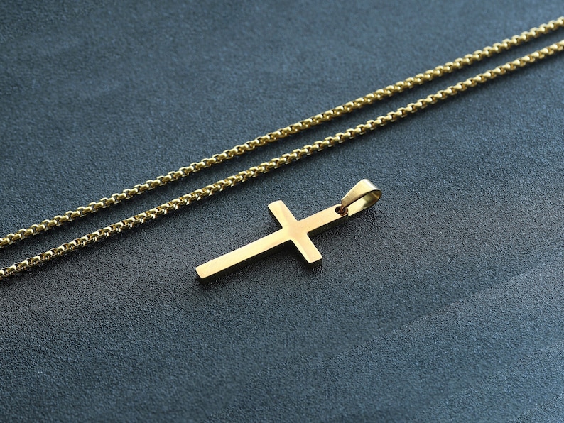 Personalized Cross Necklace Engraved Necklace Men's Etsy
