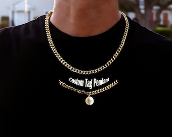 Men's Gold Cuban Link Chain Necklace: 7mm, Stainless Steel