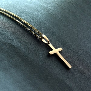 Men's Necklace Gold Cross Necklace Mens Gold Necklace - Etsy