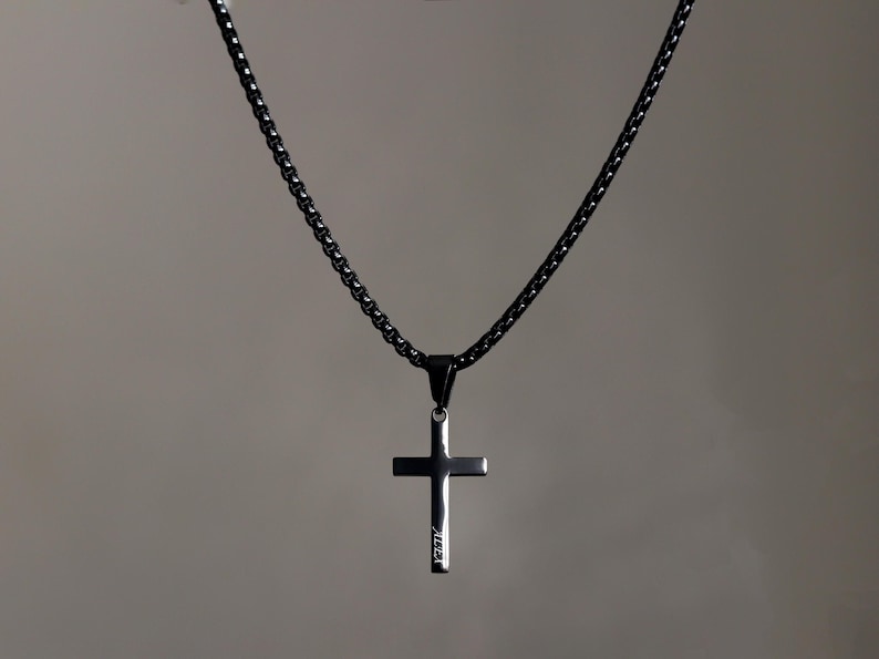 Cross Necklace, Stainless Steel Silver Cross Pendant, Mens Cross Necklace, Cross Necklace for Women, Boys Cross Necklace, Christmas Gift image 10