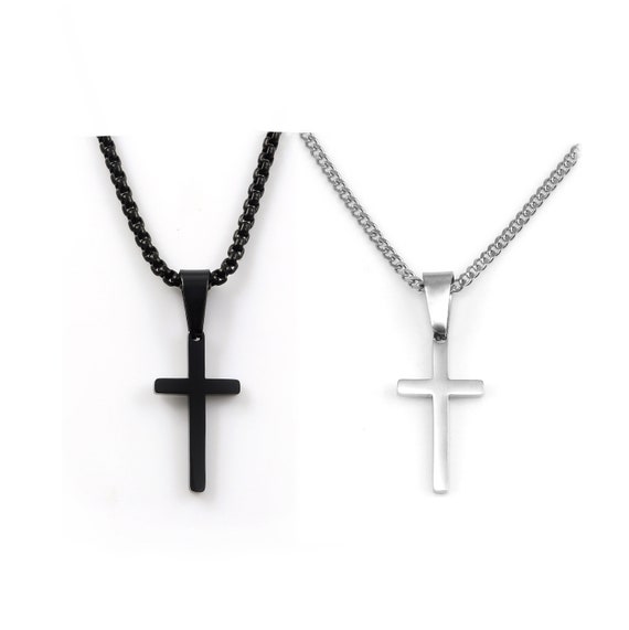 Small cross necklace sale mens