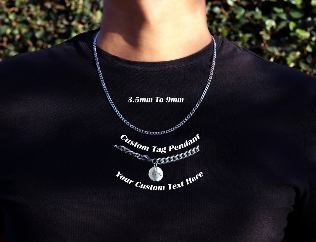 Men's Chain Necklace, Boys Chain Necklace, Waterproof Jewelry, Silver ...