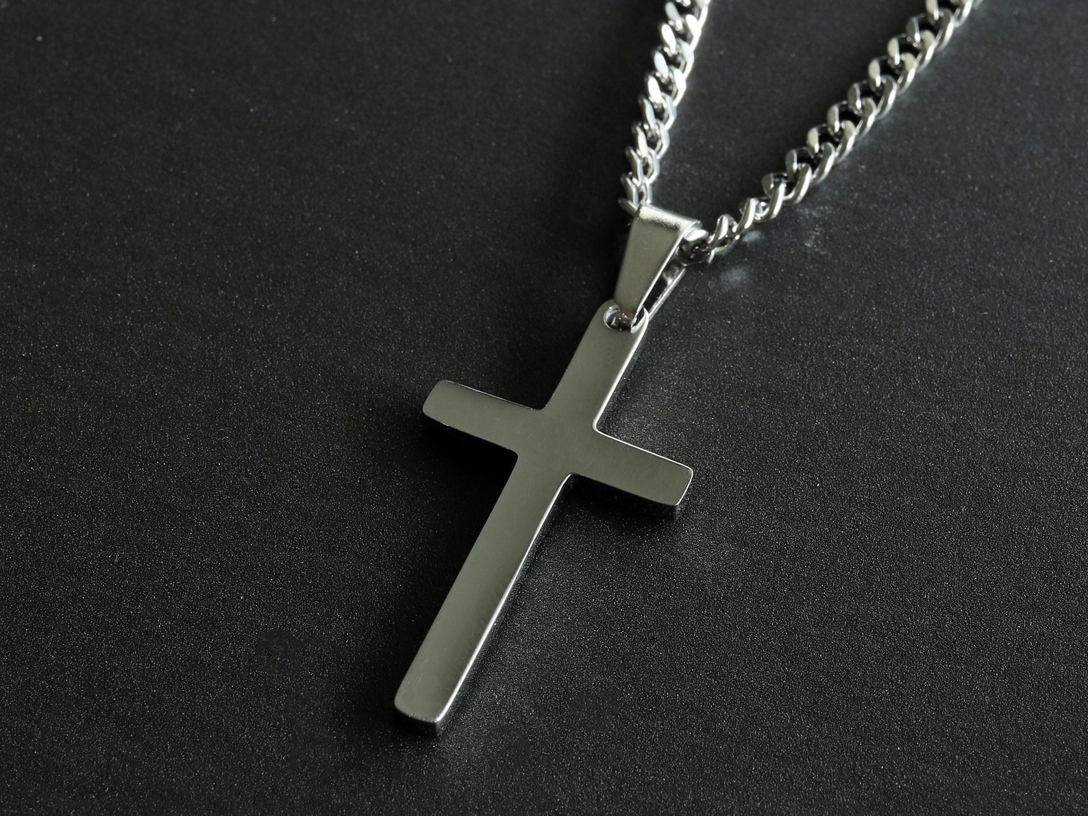 Men's Cross Necklace Boys Cross Necklace Waterproof Etsy