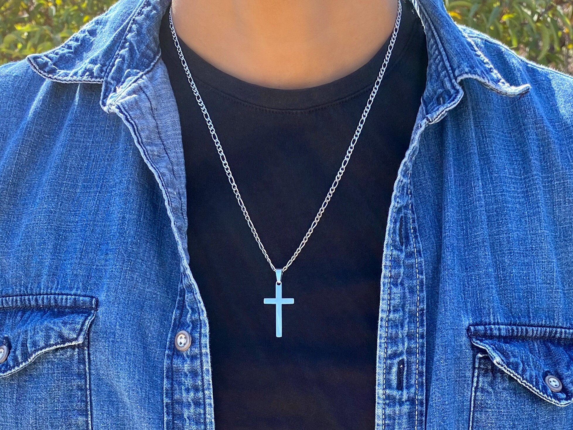 Mens custom cross necklace Clearance
