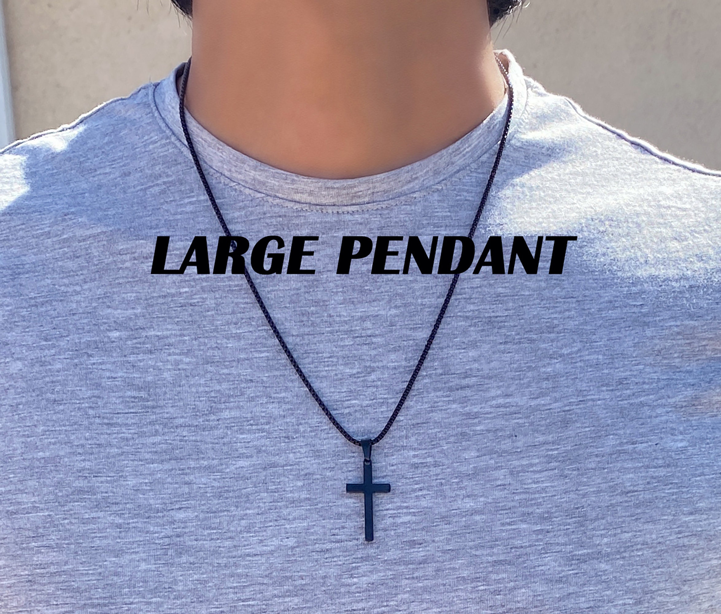 Men's Cross Necklace Black Cross Necklace for Men Men Etsy