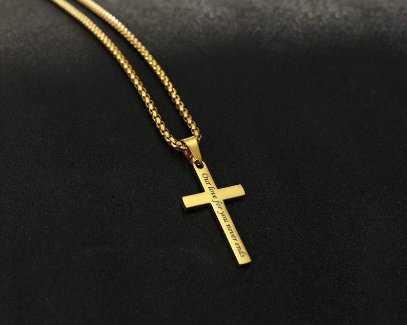 Cross Necklace, Stainless Steel Silver Cross Pendant, Mens Cross Necklace, Cross Necklace for Women, Boys Cross Necklace, Christmas Gift image 11