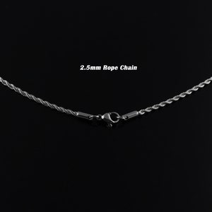 Men's Cross Necklace, Silver Cross Necklace for Men, Men Small Cross Necklace, Large Cross Necklace, Silver Cross Pendant with Rope Chain image 8