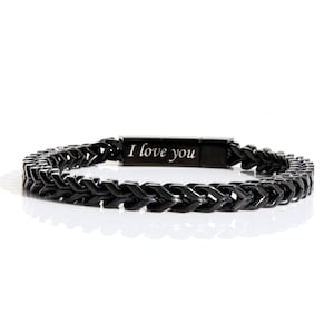 Pulsera personalizada, pulsera de cadena, pulsera para hombre, pulsera personalizada, pulsera con nombre, pulsera grabada, regalo para él, joyería de verano imagen 4
