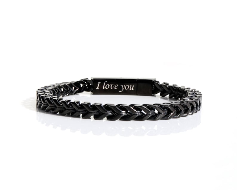 Pulsera personalizada, pulsera de cadena, pulsera para hombre, pulsera personalizada, pulsera con nombre, pulsera grabada, regalo para él, joyería de verano imagen 4