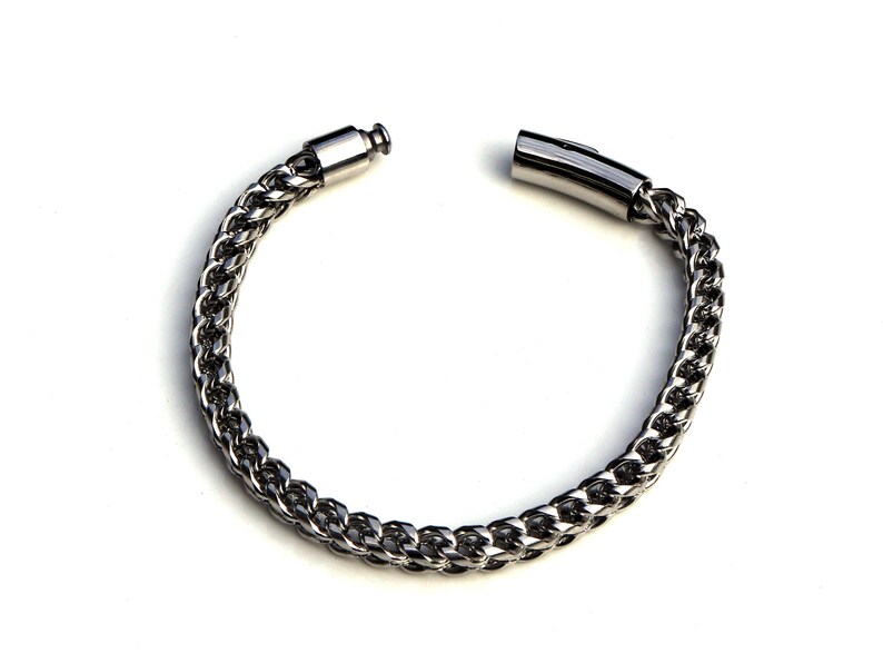 Mens Silver Bracelet Men Chain Bracelet Mens Bracelet Etsy