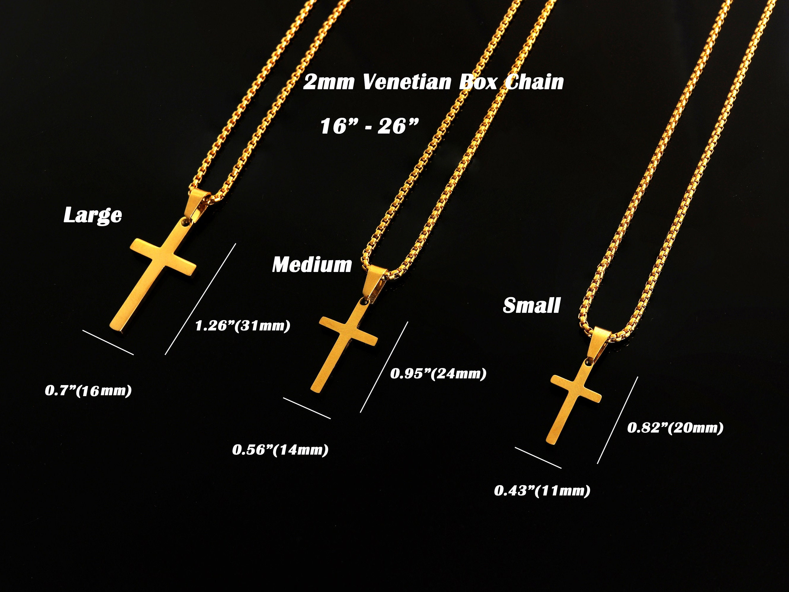 Men's Gold Cross Necklace Cross Necklace for Men Etsy