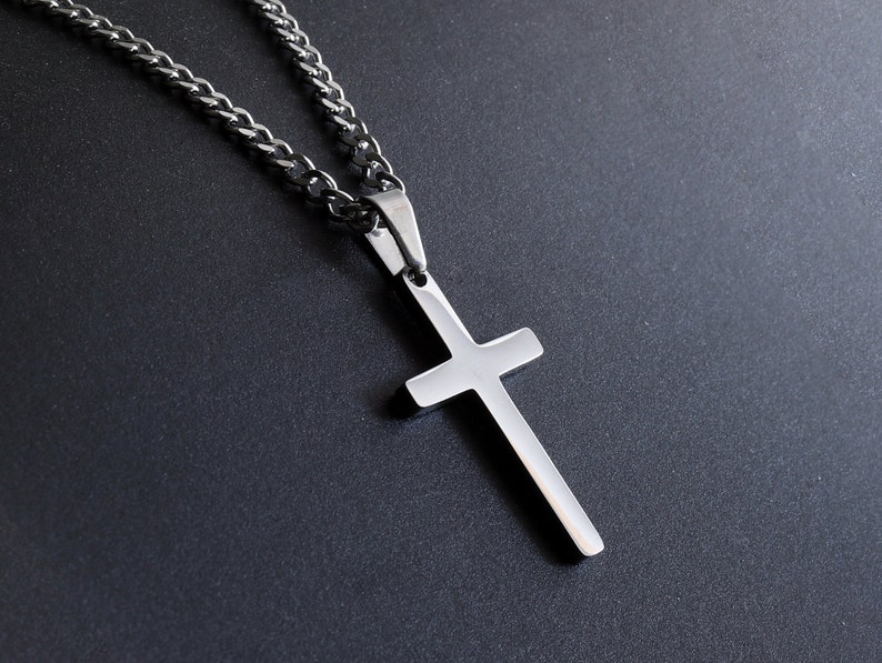 Men's Cross Necklace Cross Necklace for Men Silver Cross - Etsy