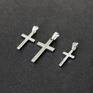 Men&#39;s Cross Pendant, Boys Cross Pendant, Waterproof Jewelry, Silver Cross Pendant for Men, Stainless Steel Cross Pendant, Chain Not Included