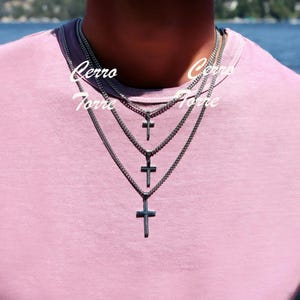 Cross Necklace Men Personalized Gift Boys Cross Necklace Custom Engraved Cross Pendant Baptism Gift for kids Silver Cross Necklace for Men
