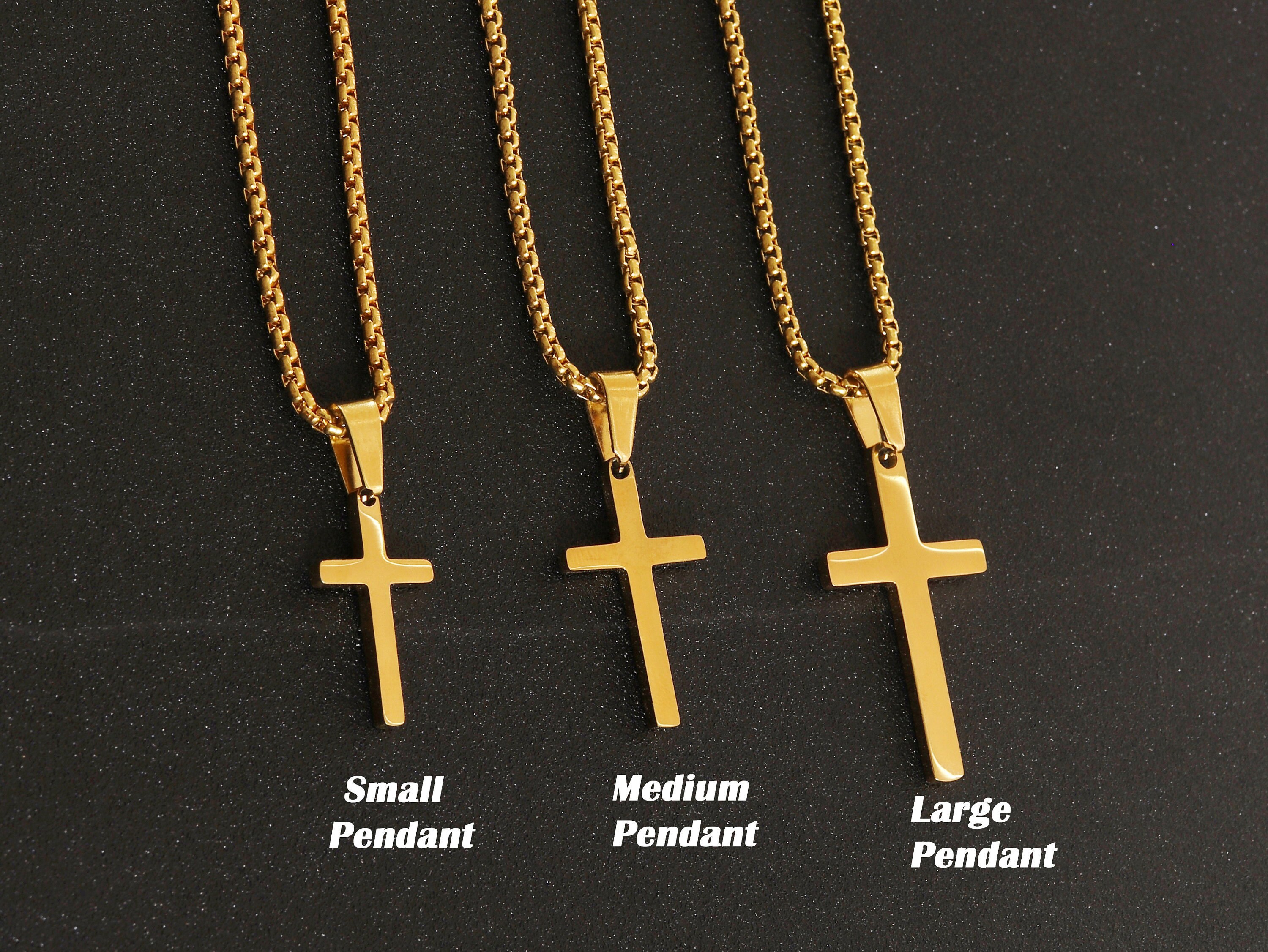 Men's Cross Necklace Gold Cross Necklace for Men Boys Etsy