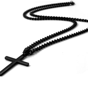 Men's Cross Necklace , Man Cross Necklace, Cross Necklace for Men, Black Cross Necklace, Men Cross Necklace, Mens Cross Pendant Necklace