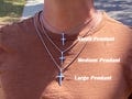 Cross Necklace, Stainless Steel Silver Cross Pendant, Mens Cross Necklace, Cross Necklace for Women, Boys Cross Necklace, Christmas Gift