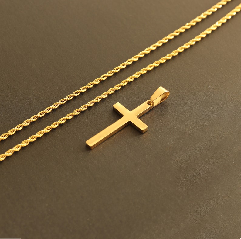 Cross Necklace for Men Men Gold Cross Necklace Men Small Etsy