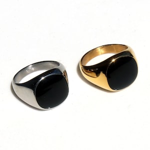Men Pinky Ring, Men's Signet Ring, Black Signet Ring, Gold Signet Ring, Silver Signet Ring, Pinky Signet Ring, Personalized Engraved Ring