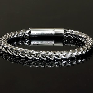 Personalized Gift for Him, Mens Bracelet, Custom Bracelet Men, Stainless Steel Silver Chain Bracelet, Gift for Boyfriend, Gifts for Husband