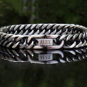 Men&#39;s Bracelet, Mens Silver Bracelet, Men Chain bracelet, Antique Chain link Bracelet, Stainless Steel Bracelet, Men&#39;s Jewelry, Gift for Him