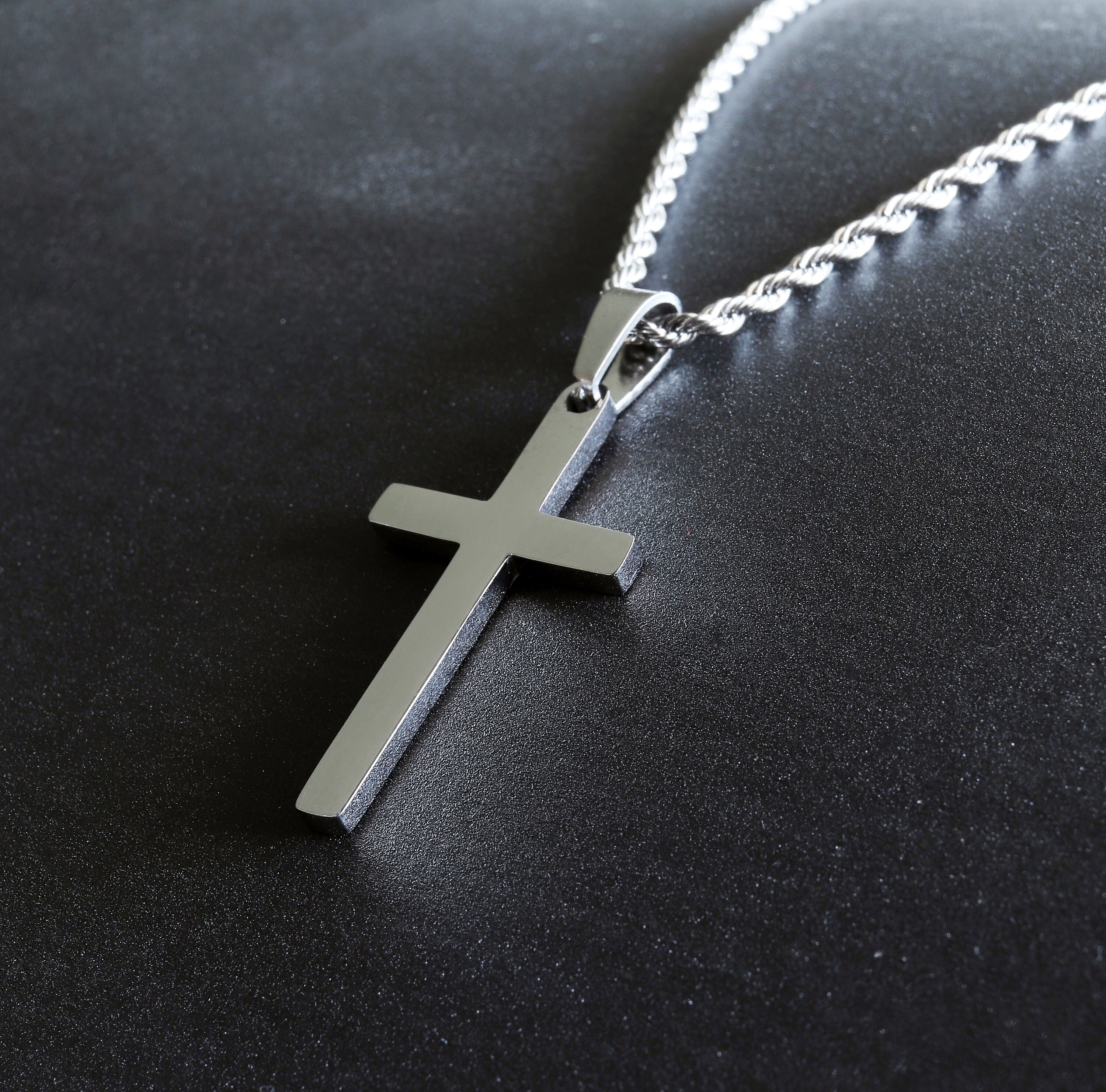 GAVU Herren Kristallkette Mit Kreuz - Natürliche Edelsteine In 50cm Oder 60cm