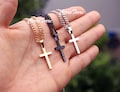 Boys Cross Necklace, Kids Cross Necklace, Personalized Cross Pendant, Baptism Gift for Kids, First Communion Necklace, Men's Cross Chain