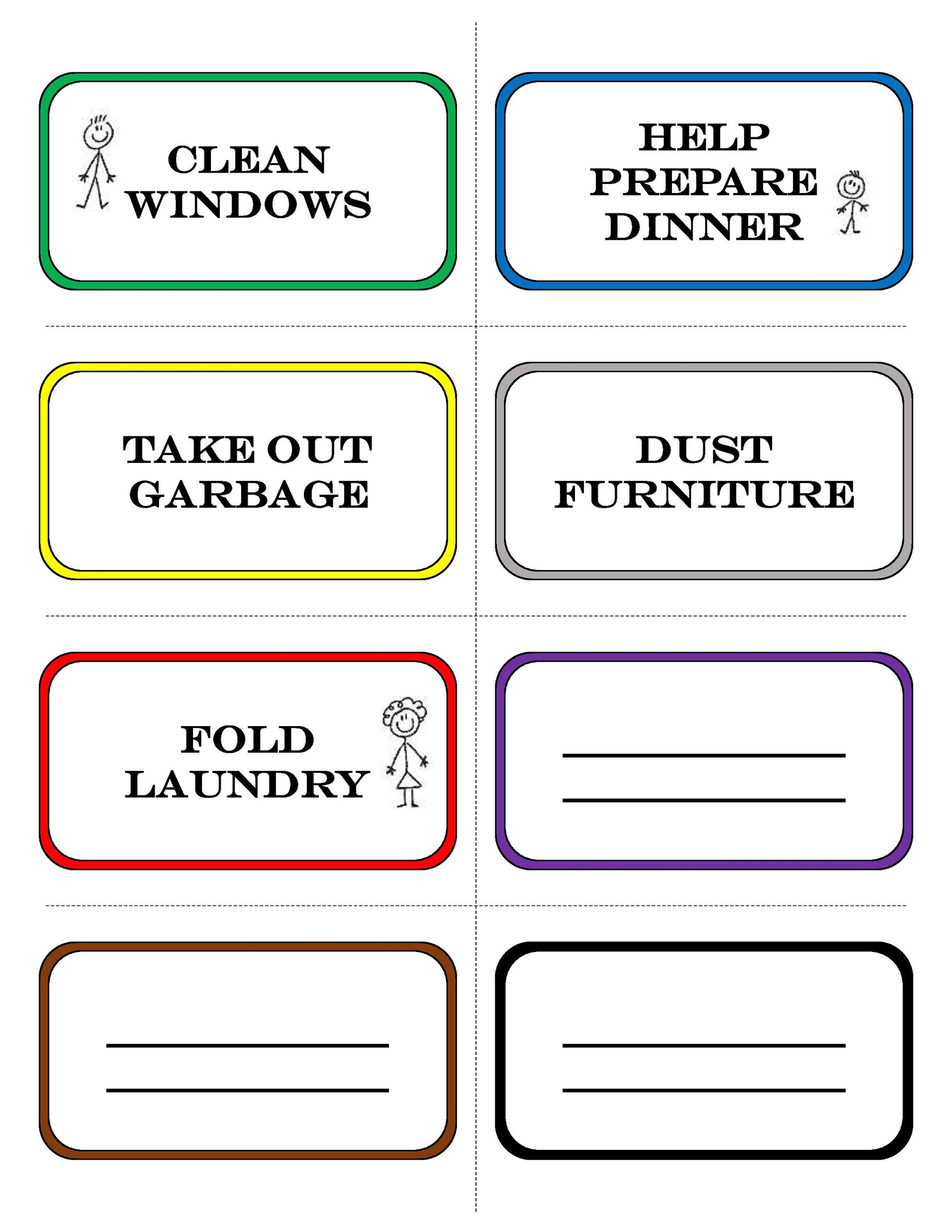 Child Household Chore Coupons Girl or Boy Anniversary or | Etsy