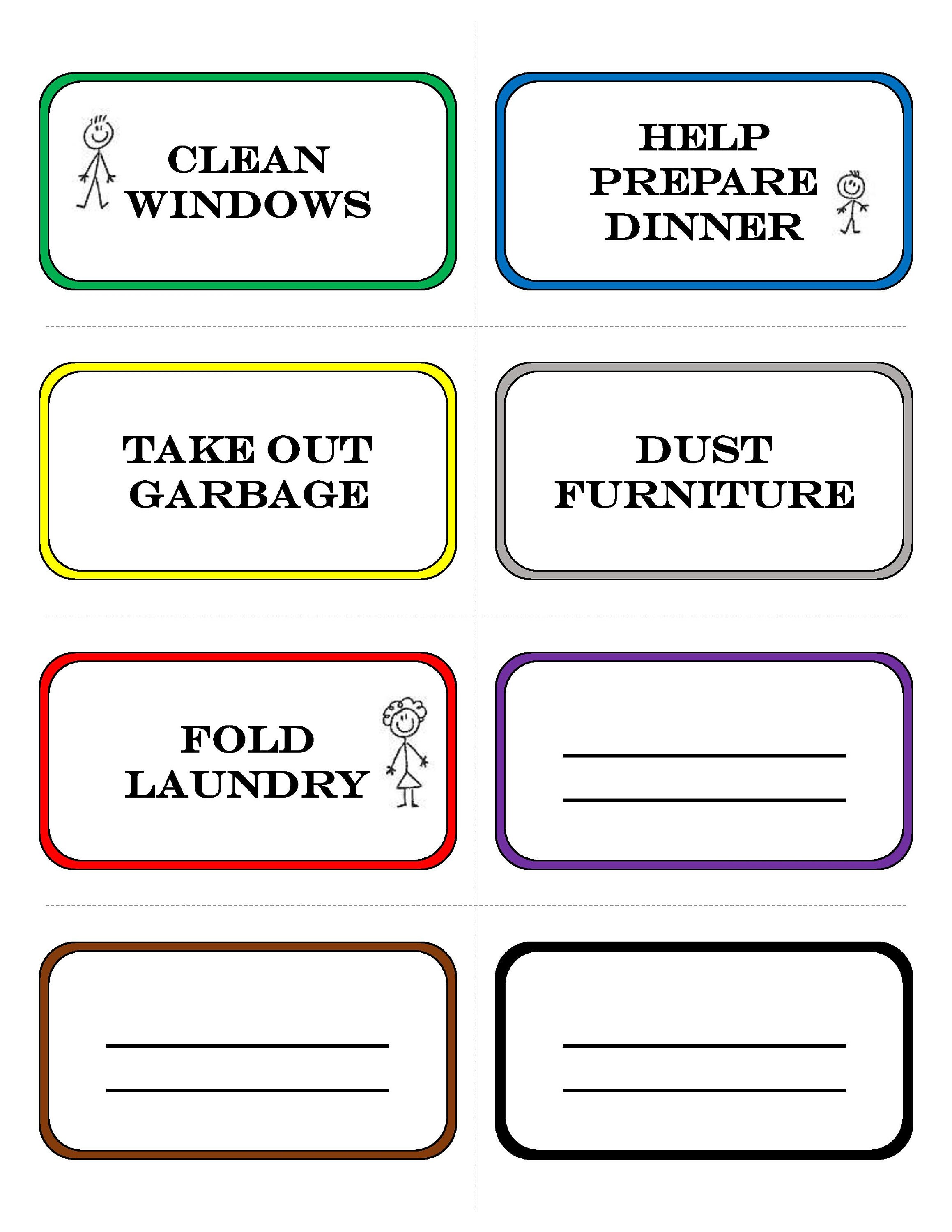 Child Household Chore Coupons Girl or Boy Anniversary or | Etsy