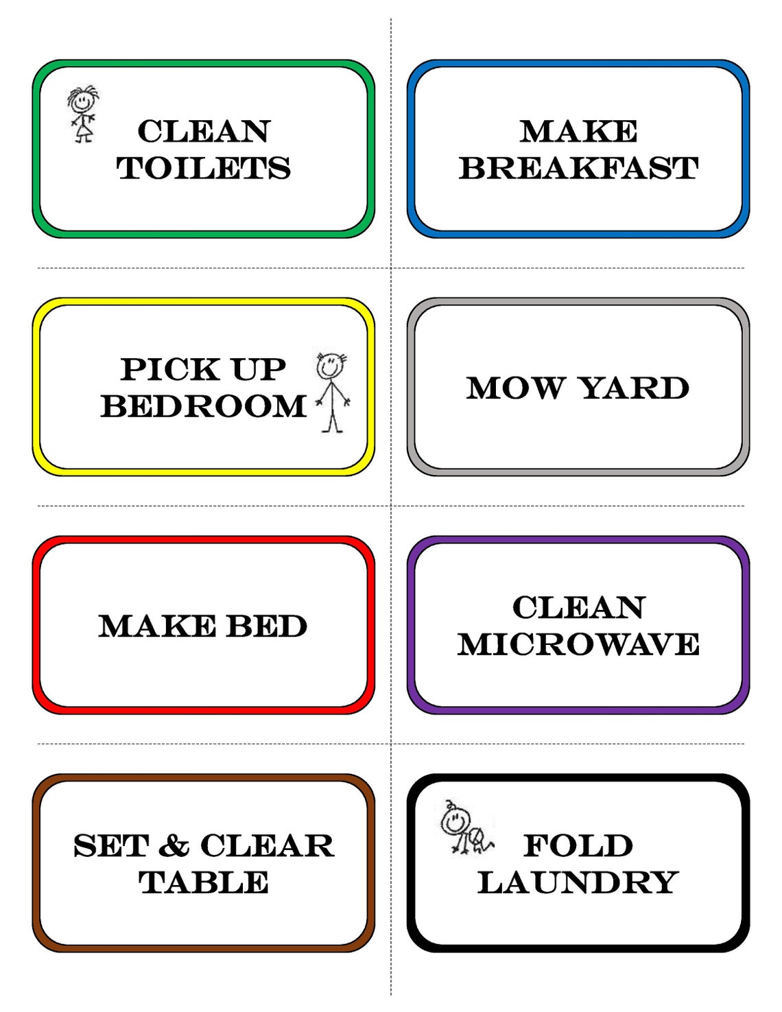Child Household Chore Coupons Girl or Boy Anniversary or | Etsy