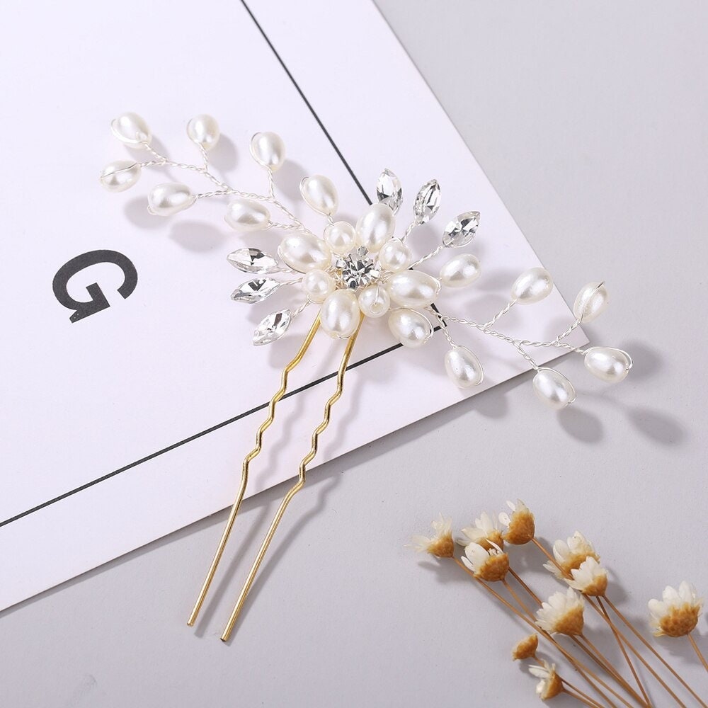 Hair Pin Jewelry Ornaments Wedding Bridal Bridesmaid Hairpins Etsy
