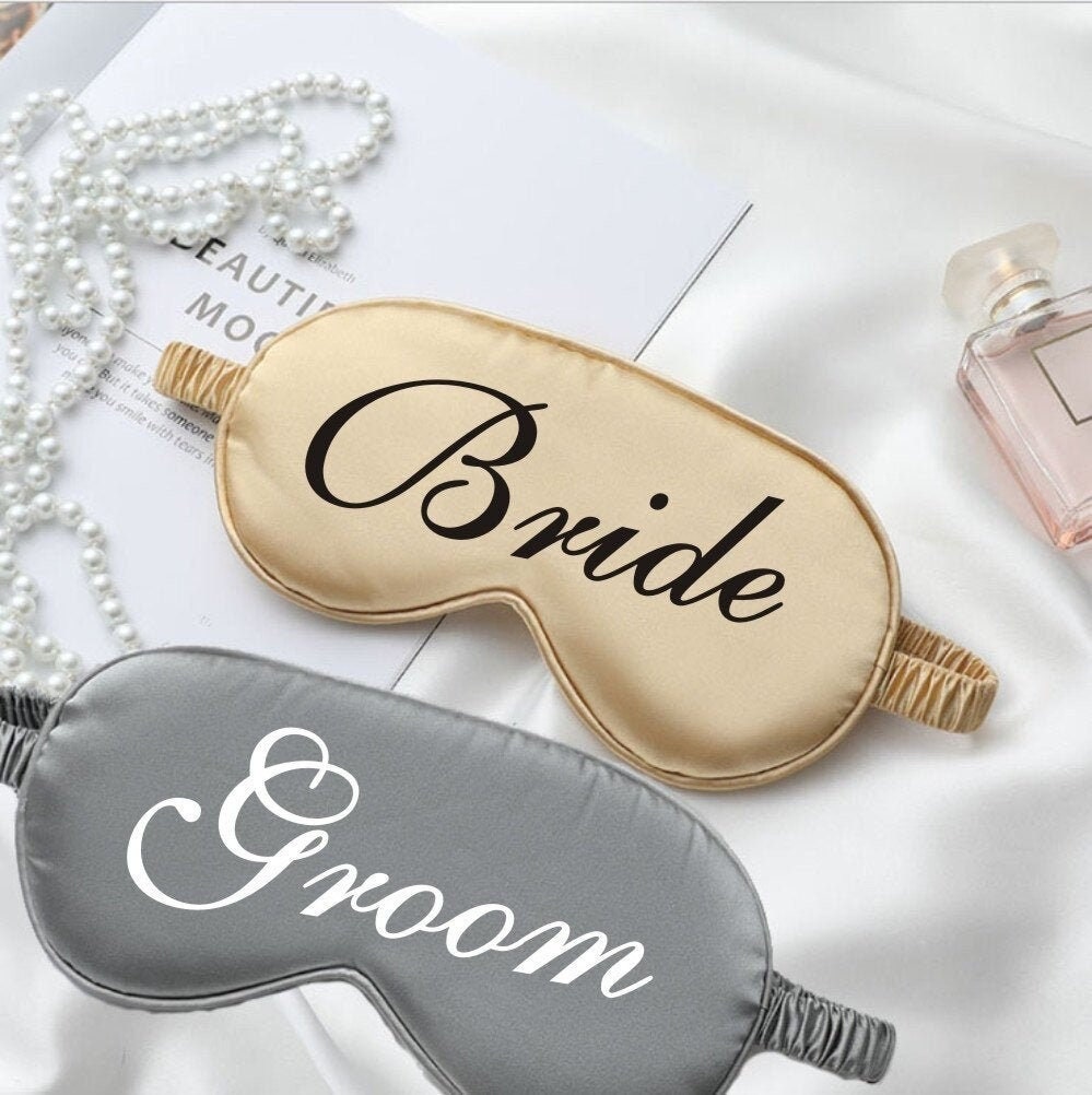 Set of 2pcs Sleeping Masks Custom Bride & Groom Sleep Masks Etsy